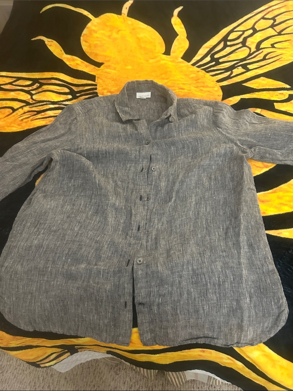J. Jill Men's Lightweight Gray Button-Front Shirt Jacket